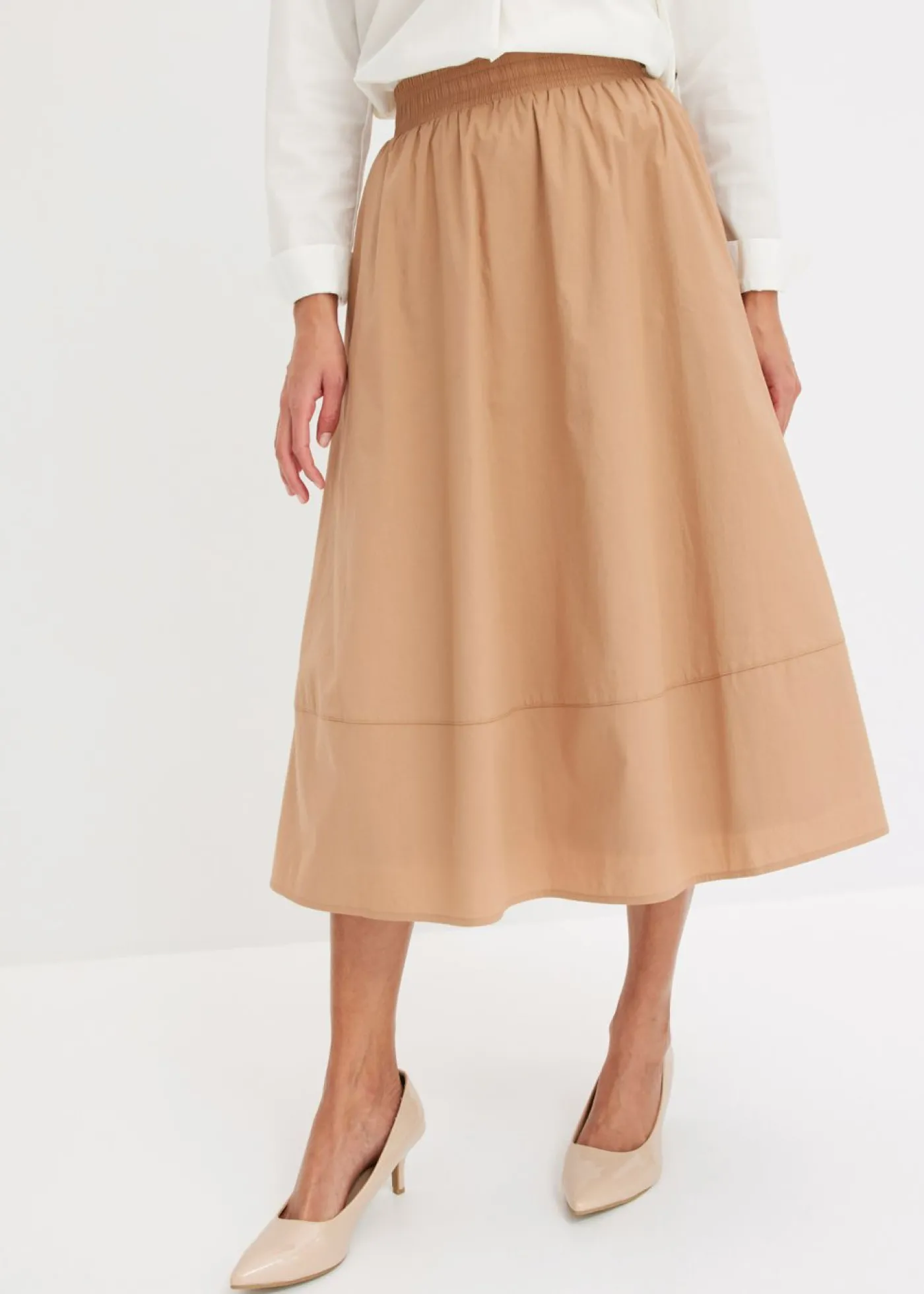 bonprix bonprix Falda midi Camel Outlet