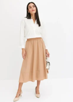 bonprix bonprix Falda midi Camel Outlet