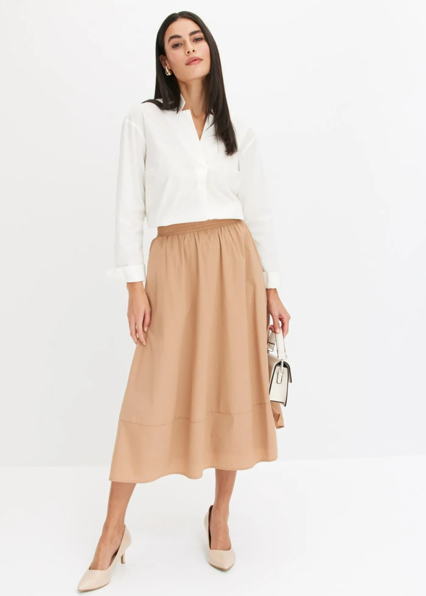 bonprix bonprix Falda midi Camel Outlet