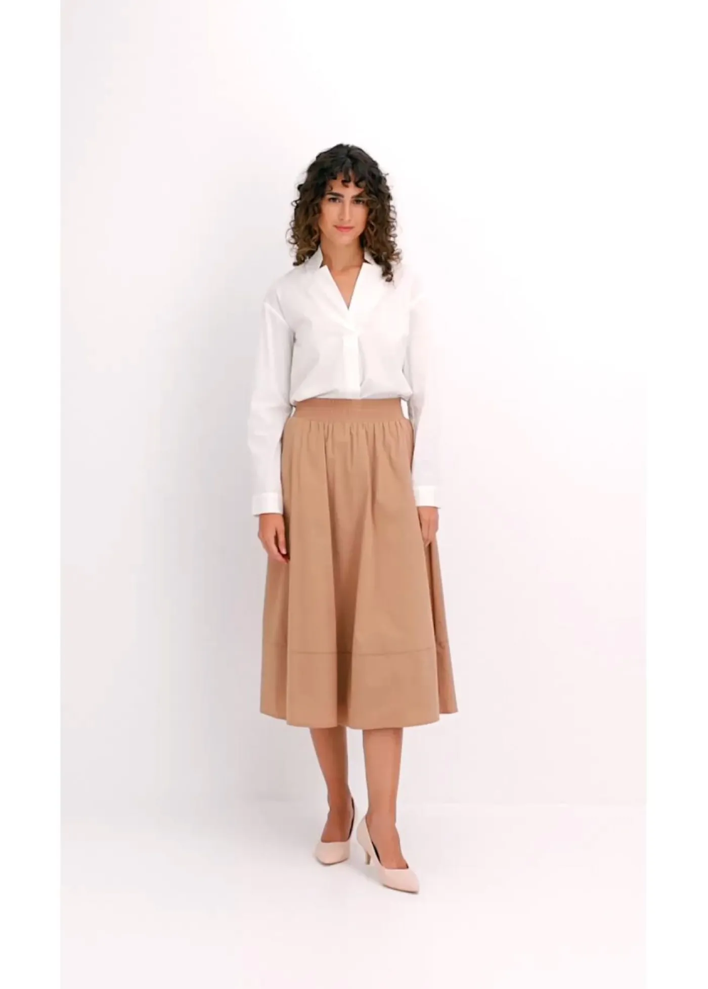 bonprix bonprix Falda midi Camel Outlet
