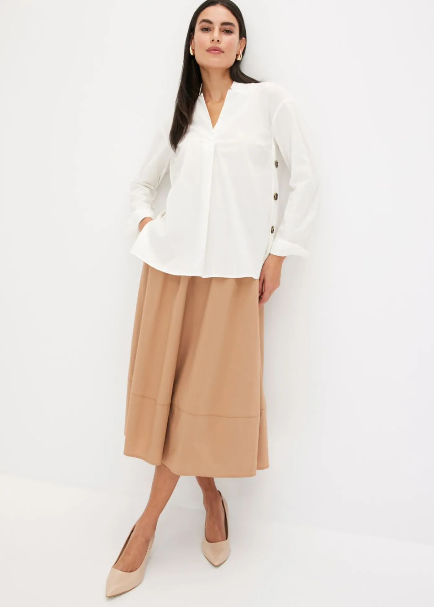 bonprix bonprix Falda midi Camel Outlet
