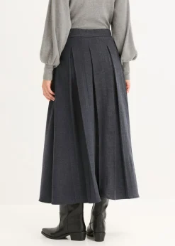 bonprix bonprix Falda midi Azul tinta jaspeado New