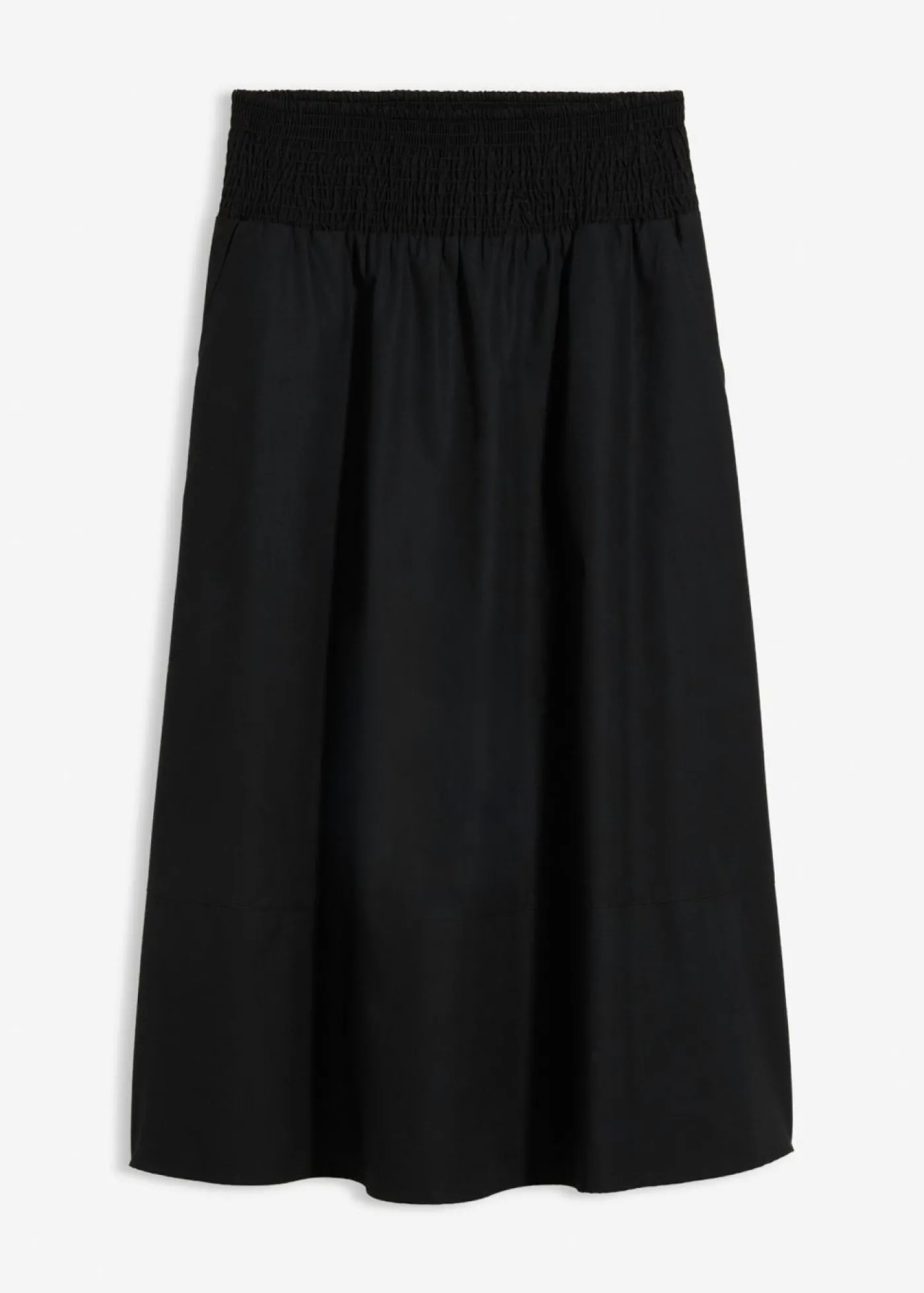 bonprix bonprix Falda midi de algodón puro Negro Outlet