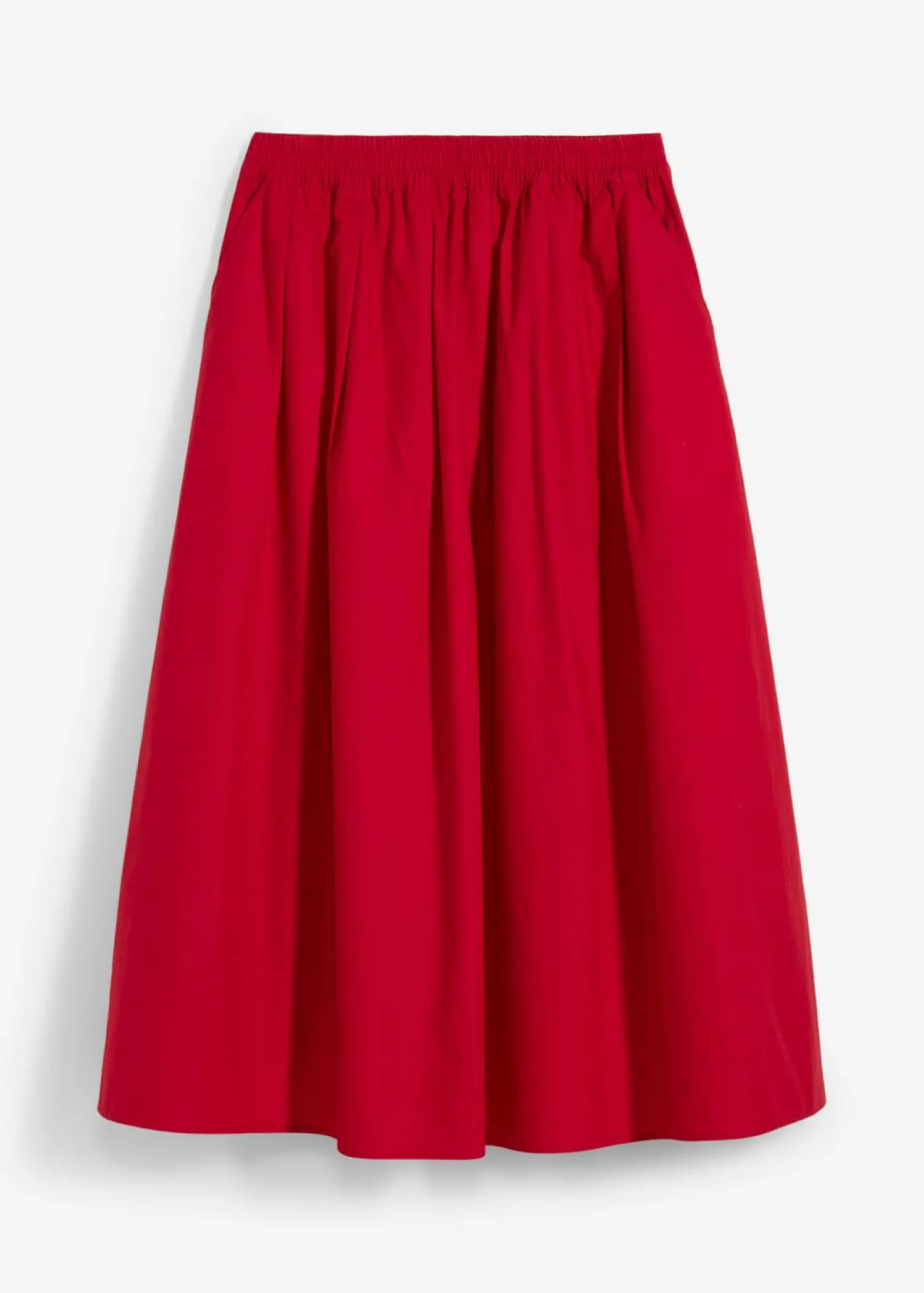 bonprix bonprix Falda midi de algodón puro rojo cayena Clearance