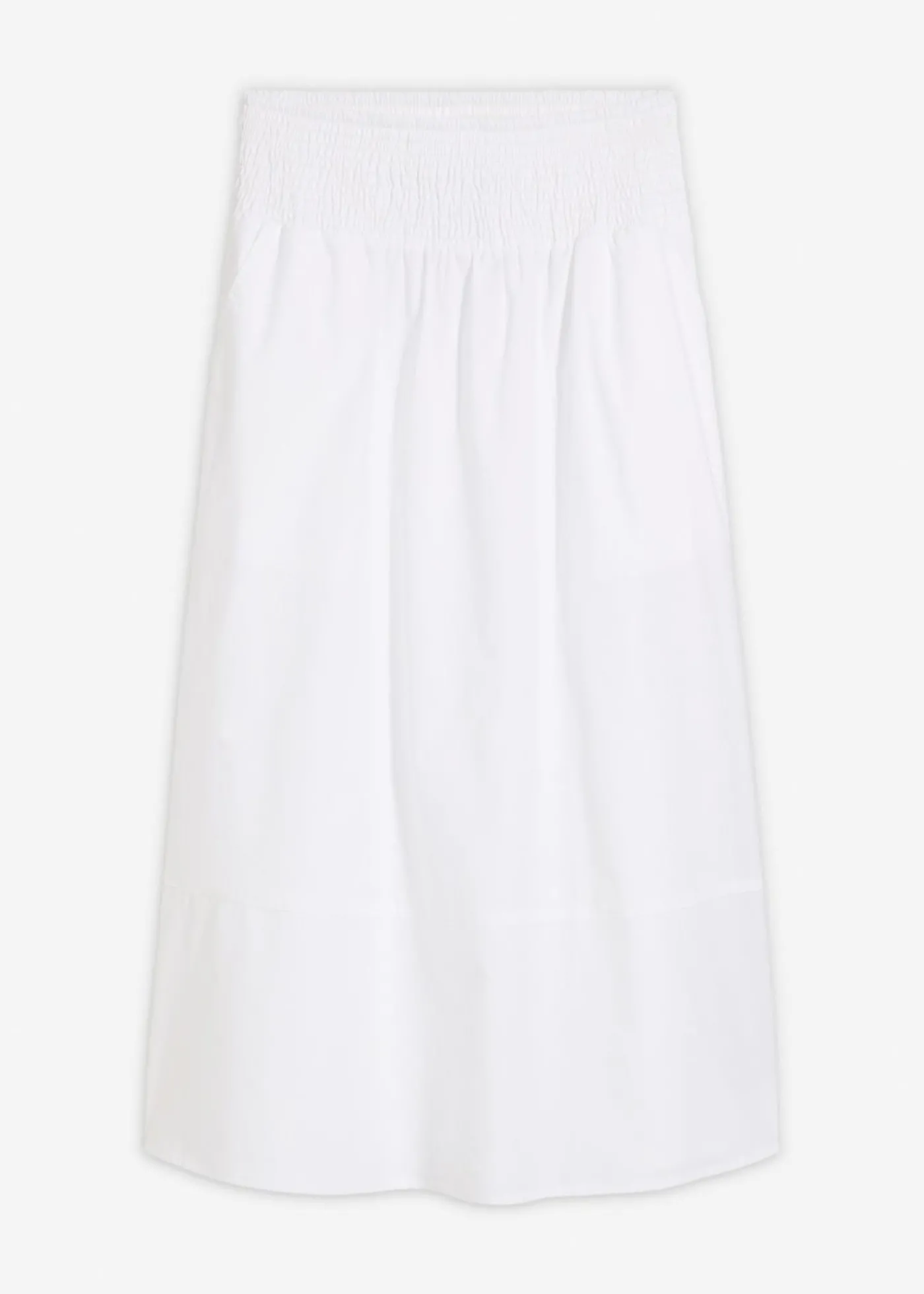 bonprix bonprix Falda midi de algodón puro Blanco Best