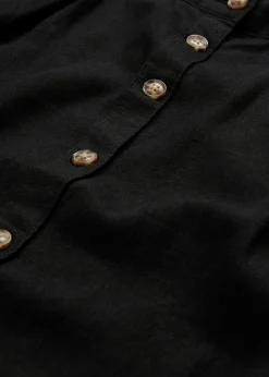 bonprix bonprix Falda midi de lino Negro Hot