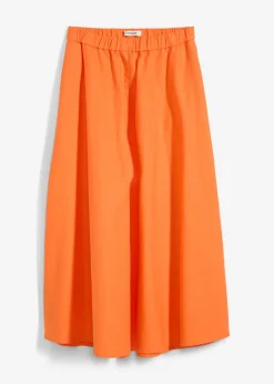 bonprix bonprix Falda midi de mezcla de lino mango Outlet