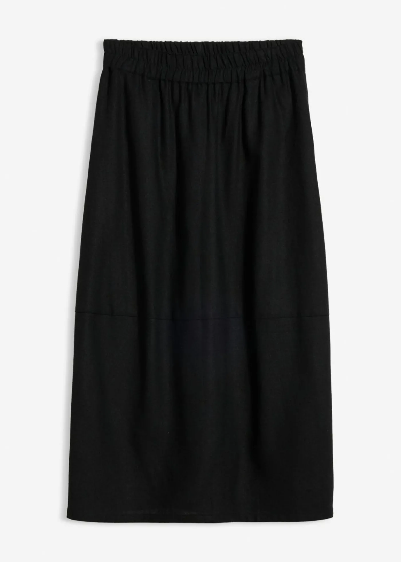 bonprix bonprix Falda midi de mezcla de lino ligero Negro Hot