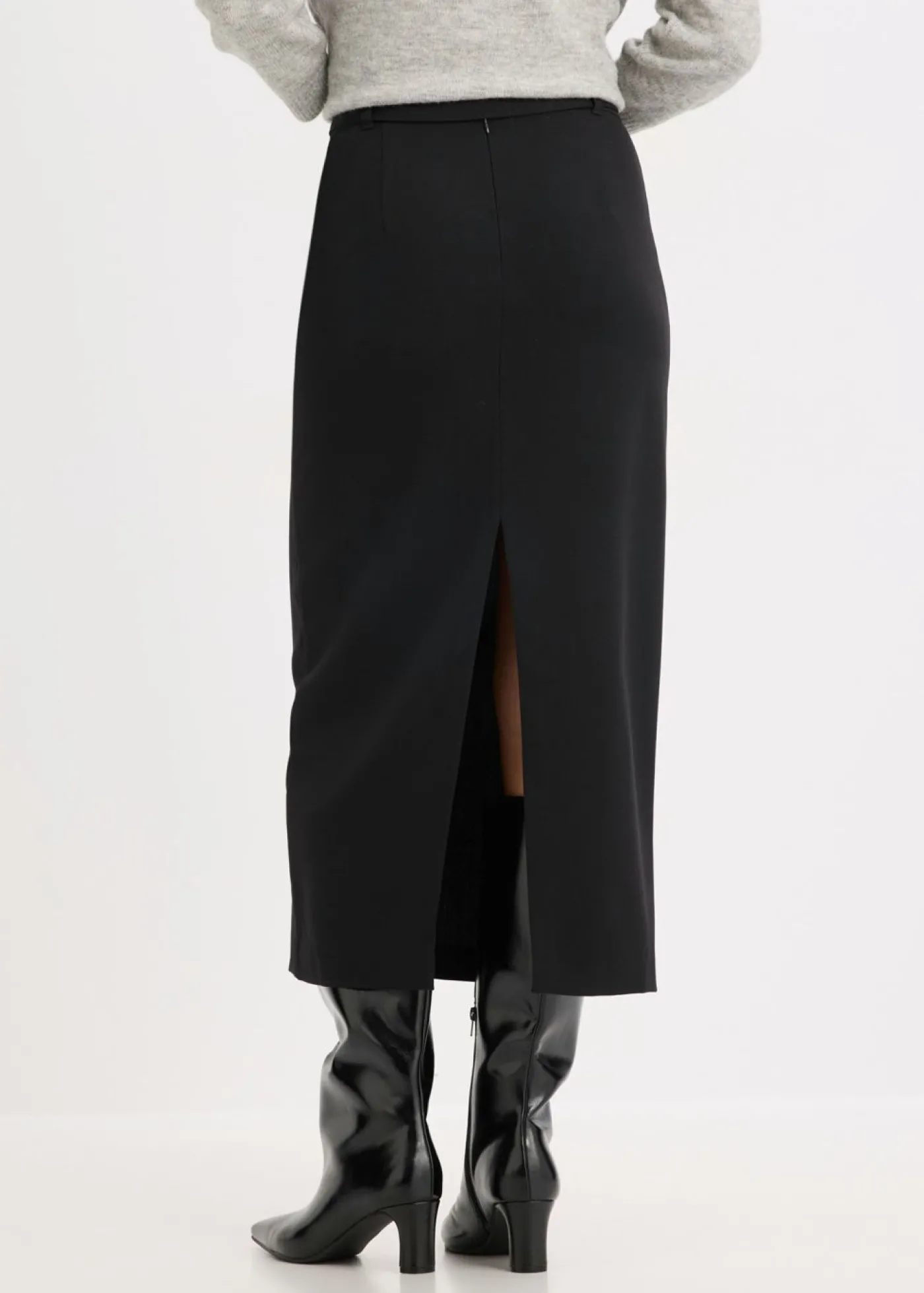 bonprix bonprix Falda midi de mezcla de viscosa Negro Best