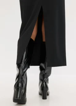bonprix bonprix Falda midi de mezcla de viscosa Negro Best