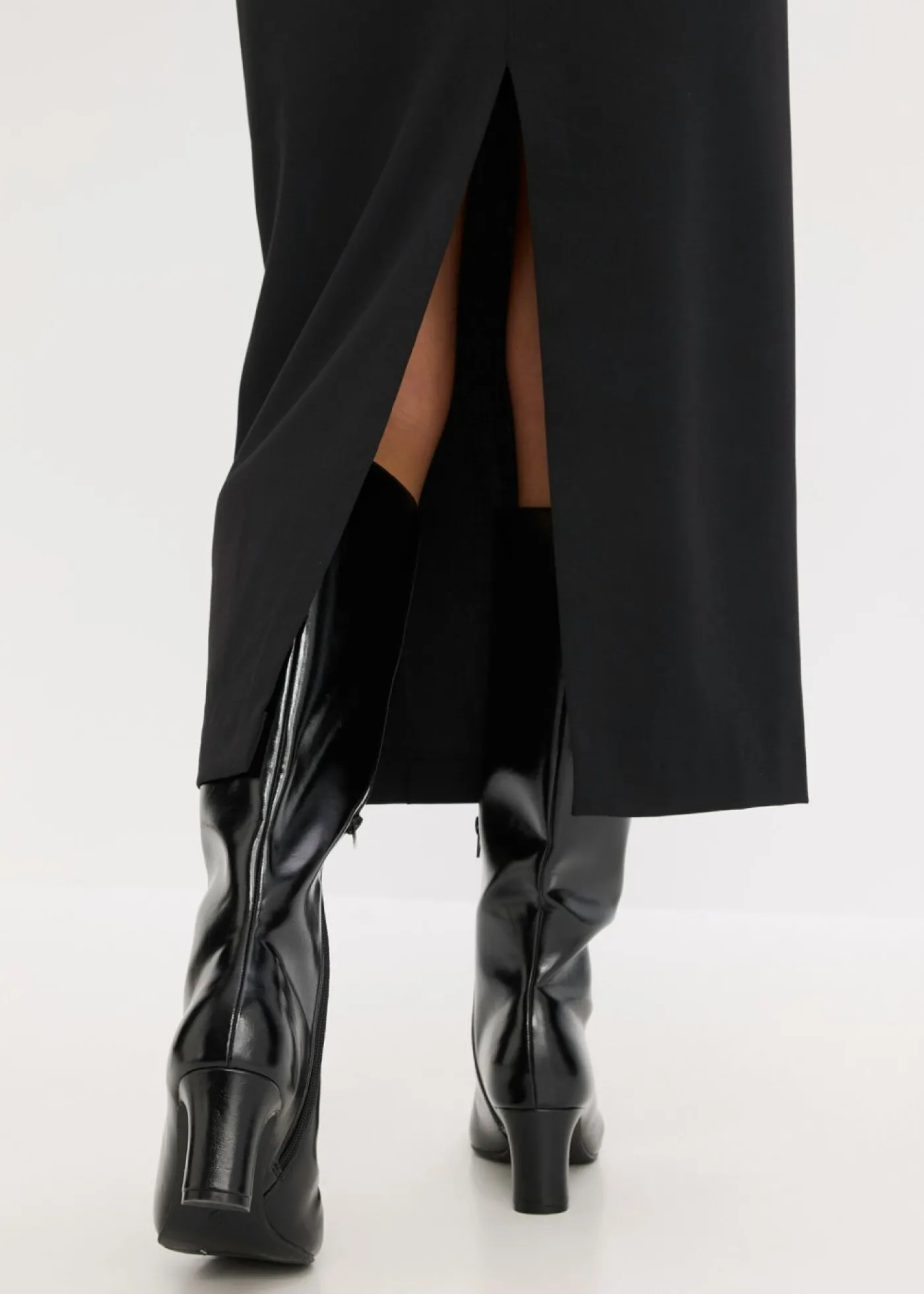 bonprix bonprix Falda midi de mezcla de viscosa Negro Best
