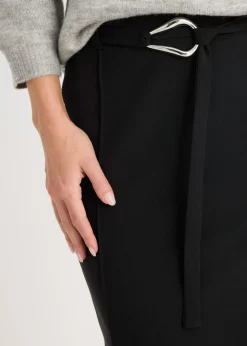 bonprix bonprix Falda midi de mezcla de viscosa Negro Best