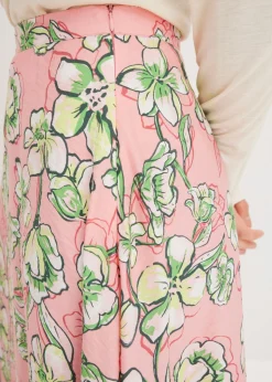 bonprix bonprix Falda midi de mezcla de viscosa fluida rosa pálido Outlet