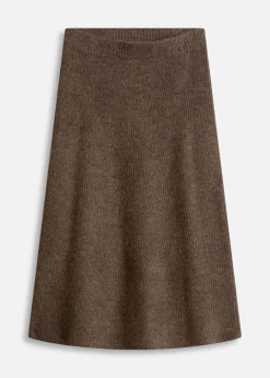 bonprix bonprix Falda midi de punto Marrón jaspeado New