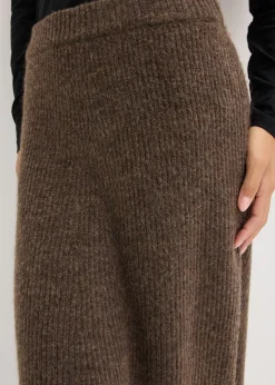 bonprix bonprix Falda midi de punto Marrón jaspeado New