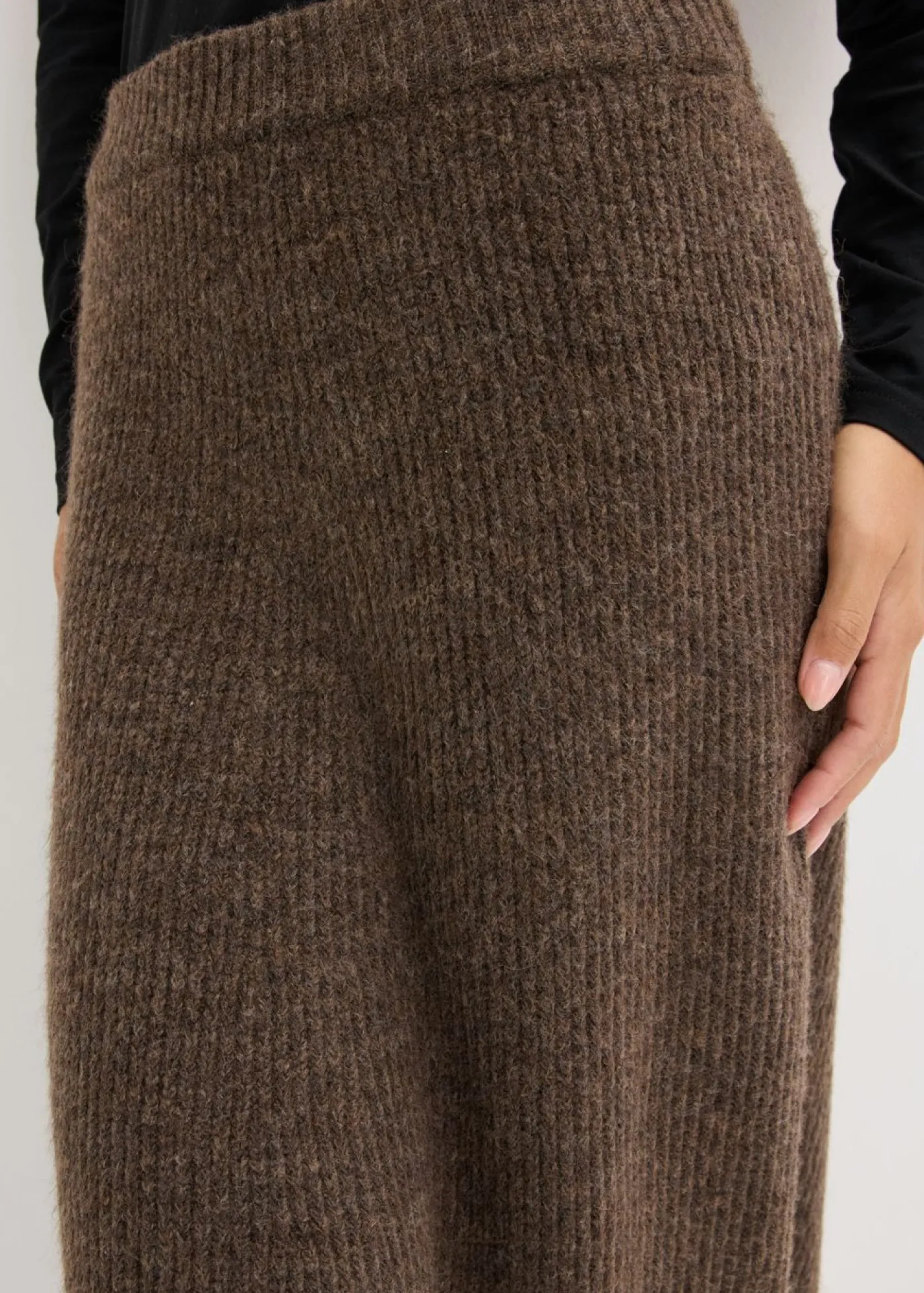 bonprix bonprix Falda midi de punto Marrón jaspeado New