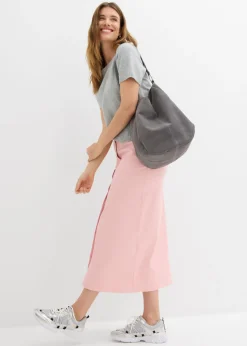 bonprix bonprix Falda midi de sarga Rosa antiguo Outlet