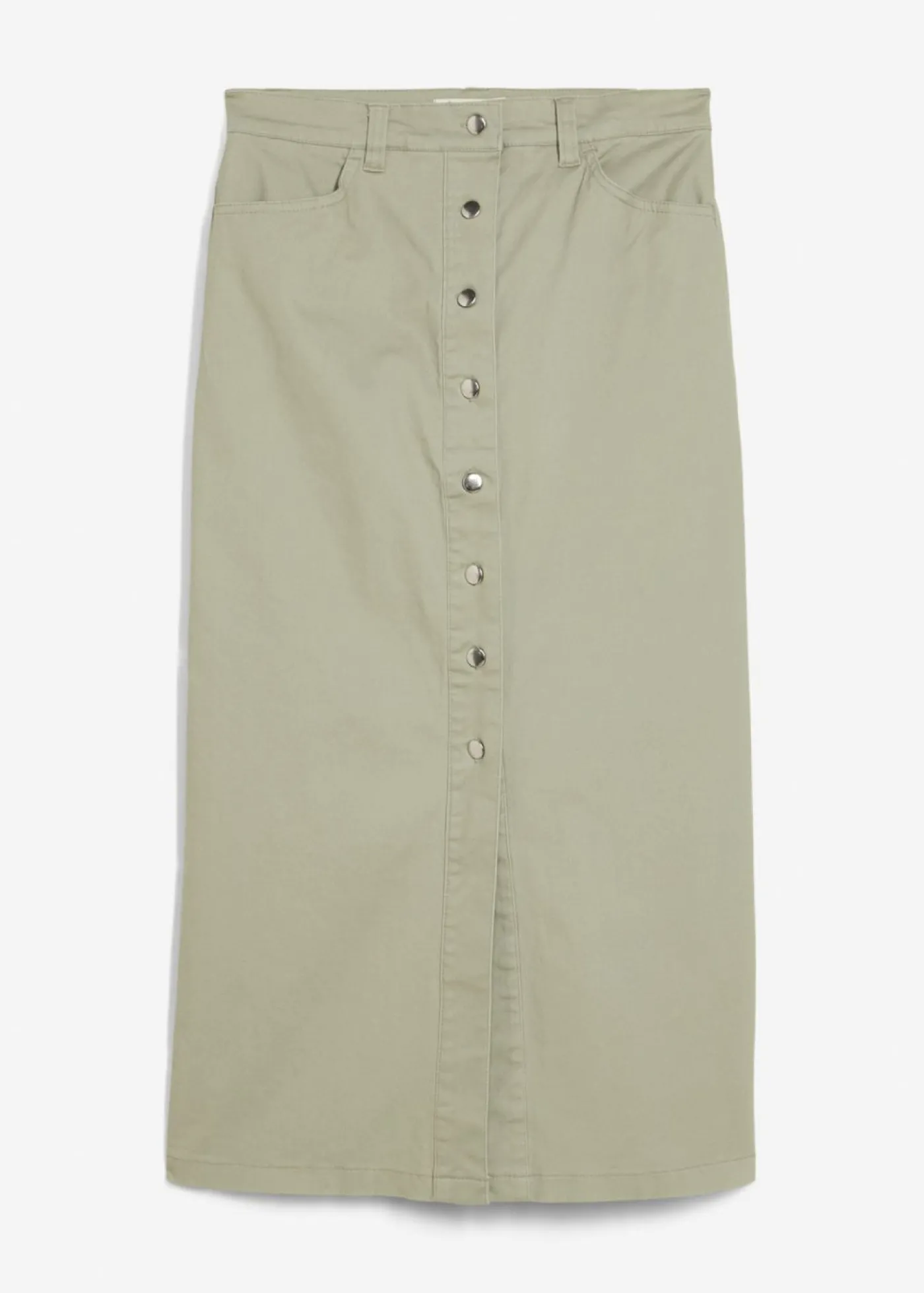 bonprix bonprix Falda midi de sarga Verde alga Sale