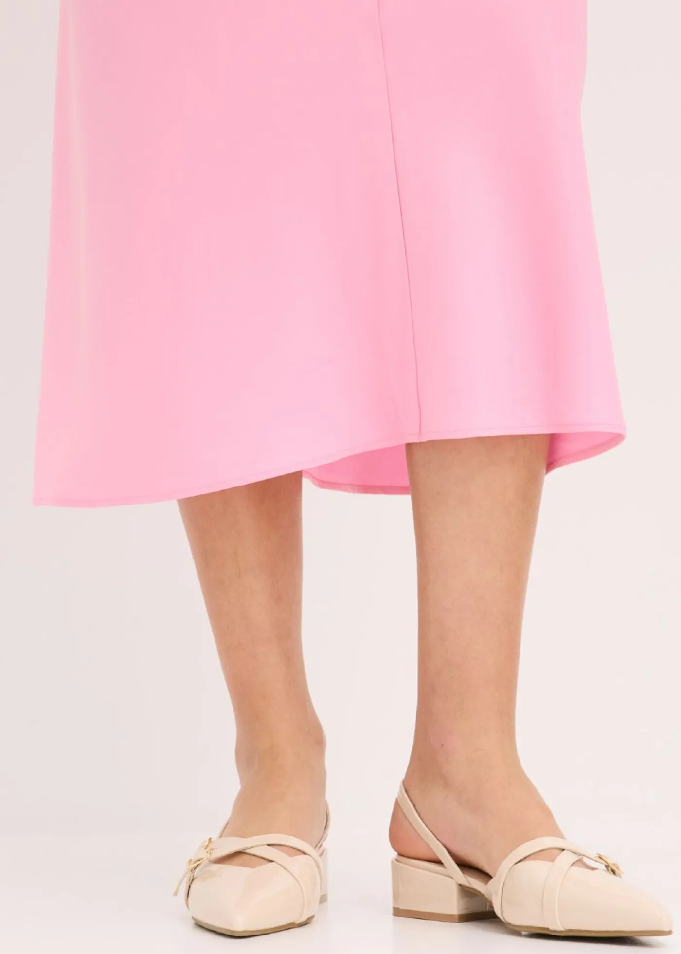 bonprix bonprix Falda midi de satén Rosa Outlet