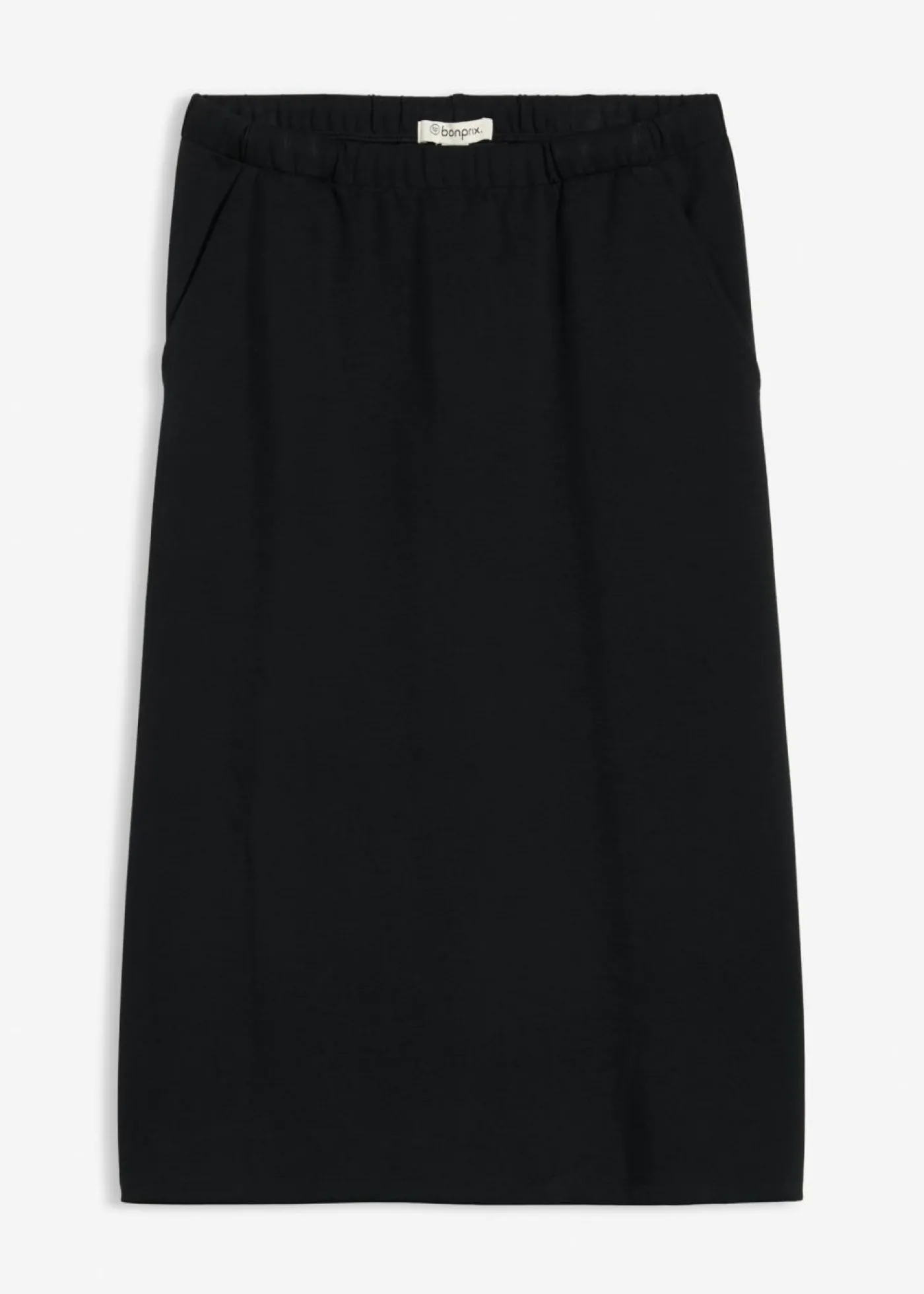 bonprix bonprix Falda midi de suave neopreno Negro Best