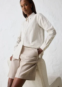 bonprix bonprix Falda pantalón con contenido de lana arena claro moteado New