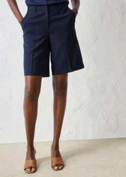 bonprix bonprix Falda pantalón con contenido de lana azul marino moteado Online