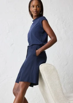 bonprix bonprix Falda pantalón con contenido de lana azul marino moteado Online