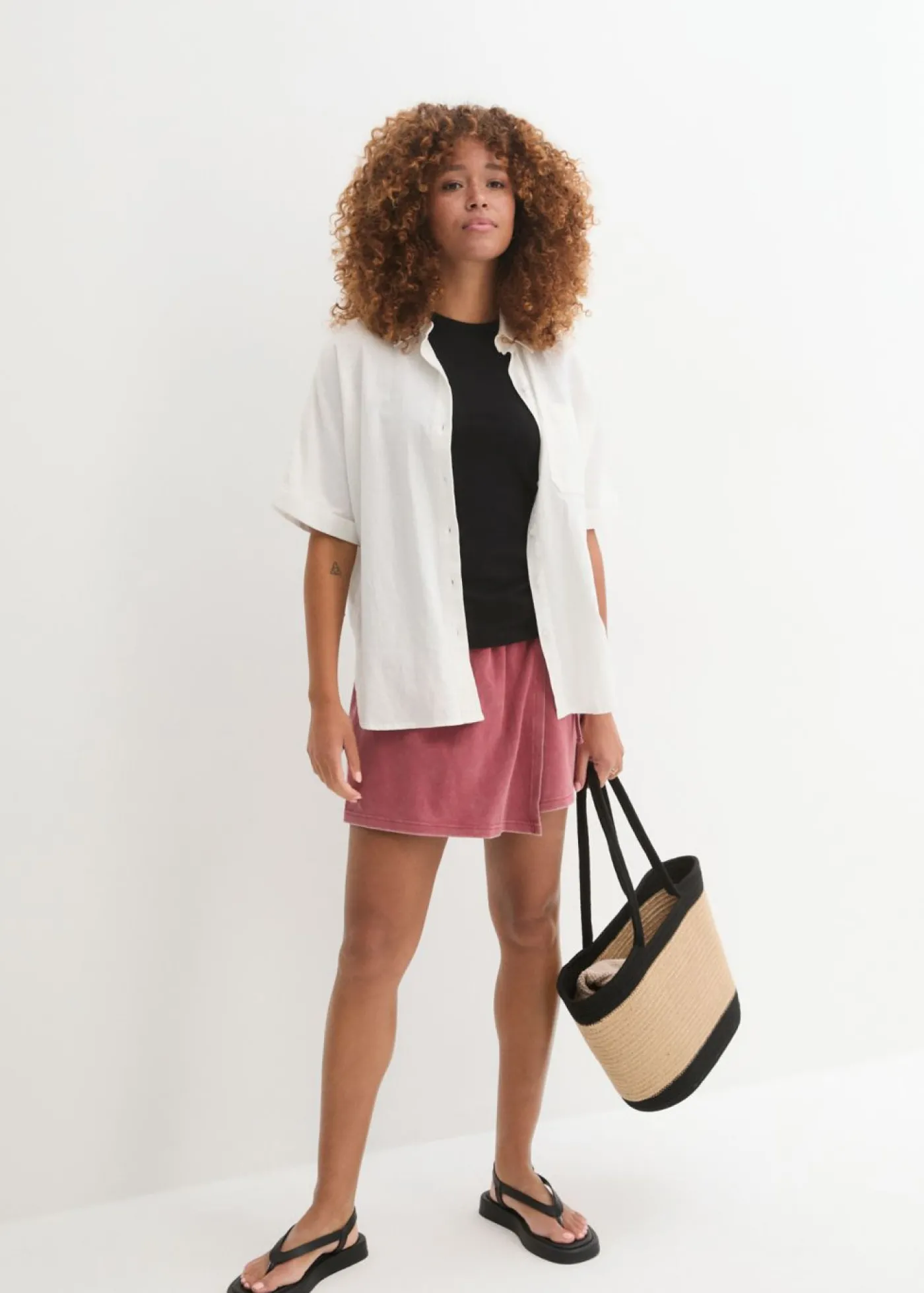 bonprix bonprix Falda pantalón de algodón orgánico puro caoba Best