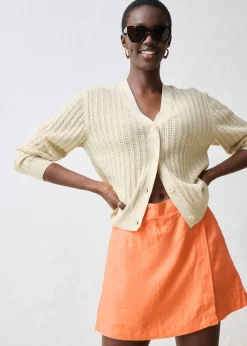 bonprix bonprix Falda pantalón de lino puro mango Online