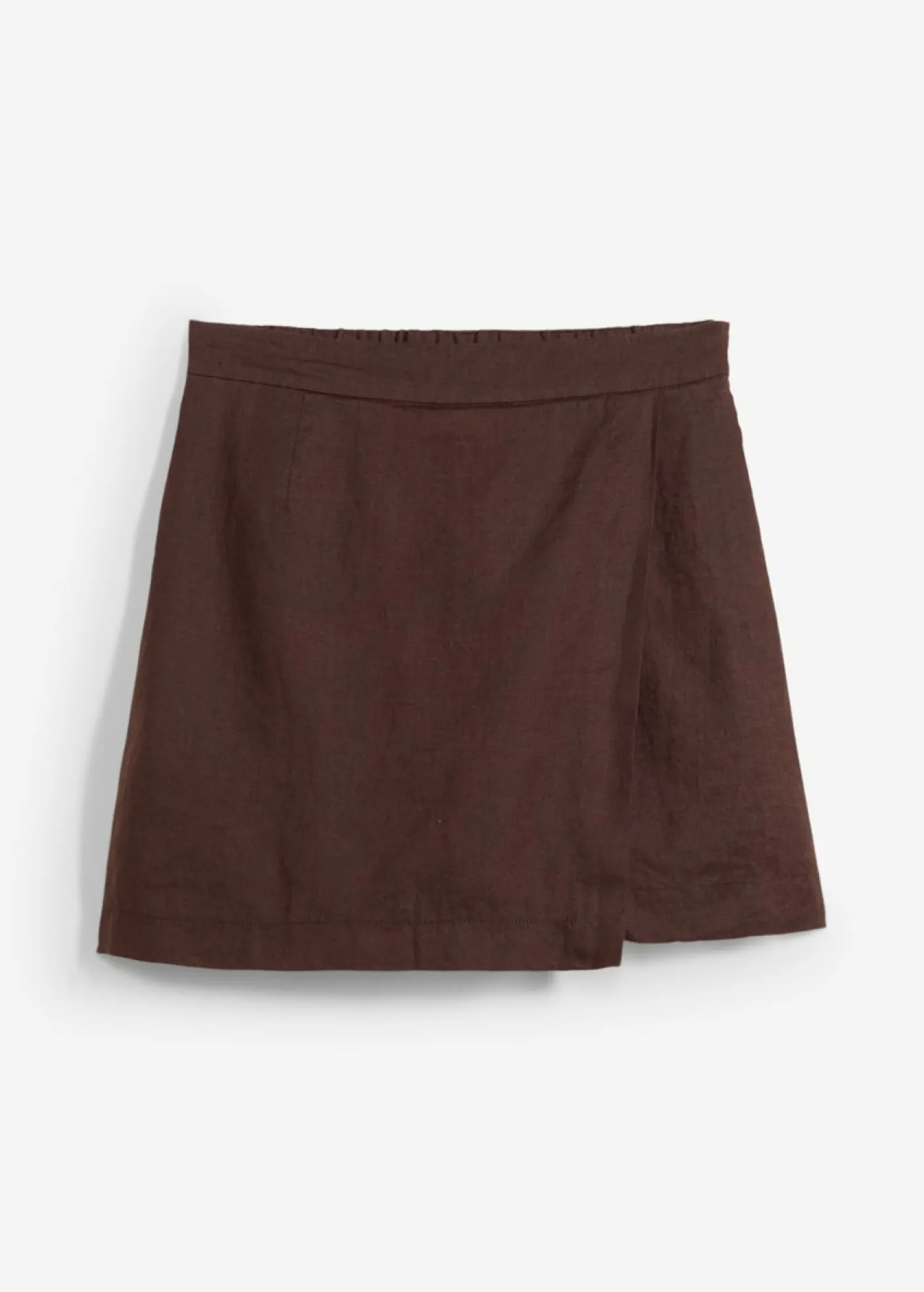 bonprix bonprix Falda pantalón de lino puro Marrón oscuro Online