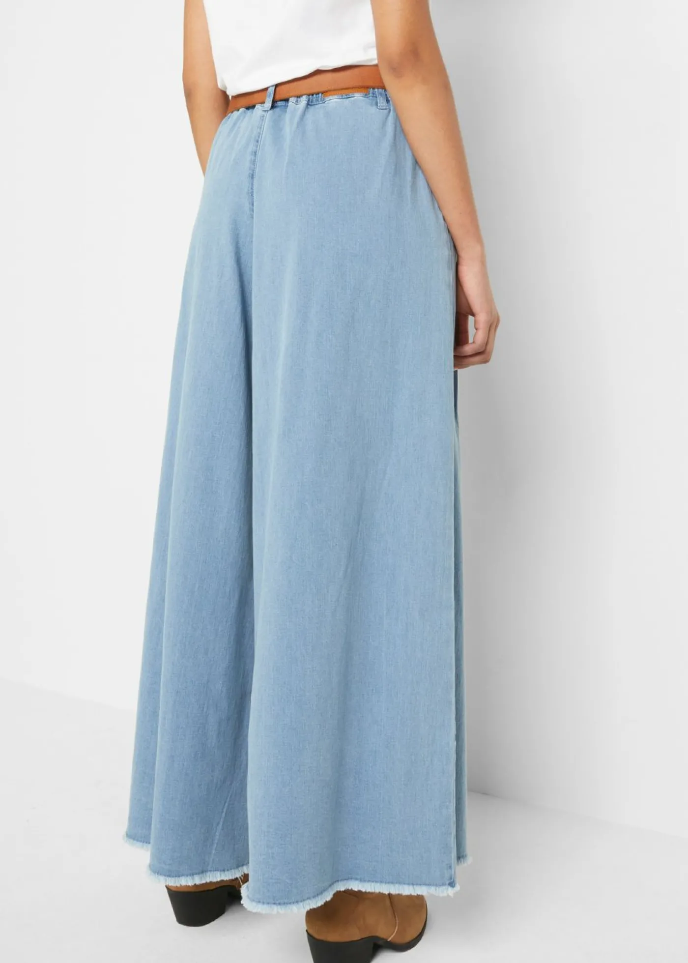 bonprix bonprix Falda pantalón, vaquera, wide-leg azul claro denim Clearance