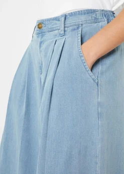 bonprix bonprix Falda pantalón, vaquera, wide-leg azul claro denim Clearance
