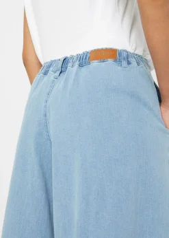 bonprix bonprix Falda pantalón, vaquera, wide-leg azul claro denim Clearance