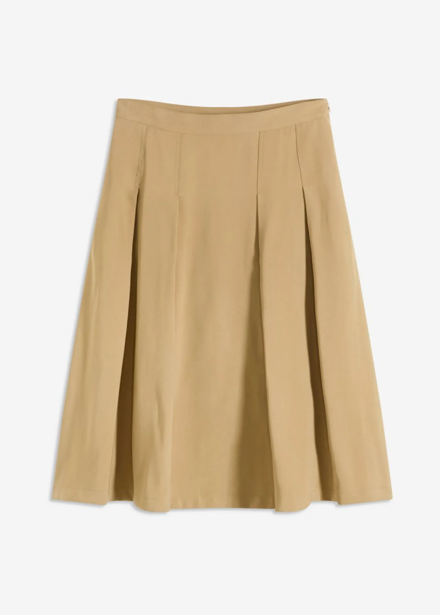 bonprix bonprix Falda plisada de mezcla de viscosa suave oliva pálido New