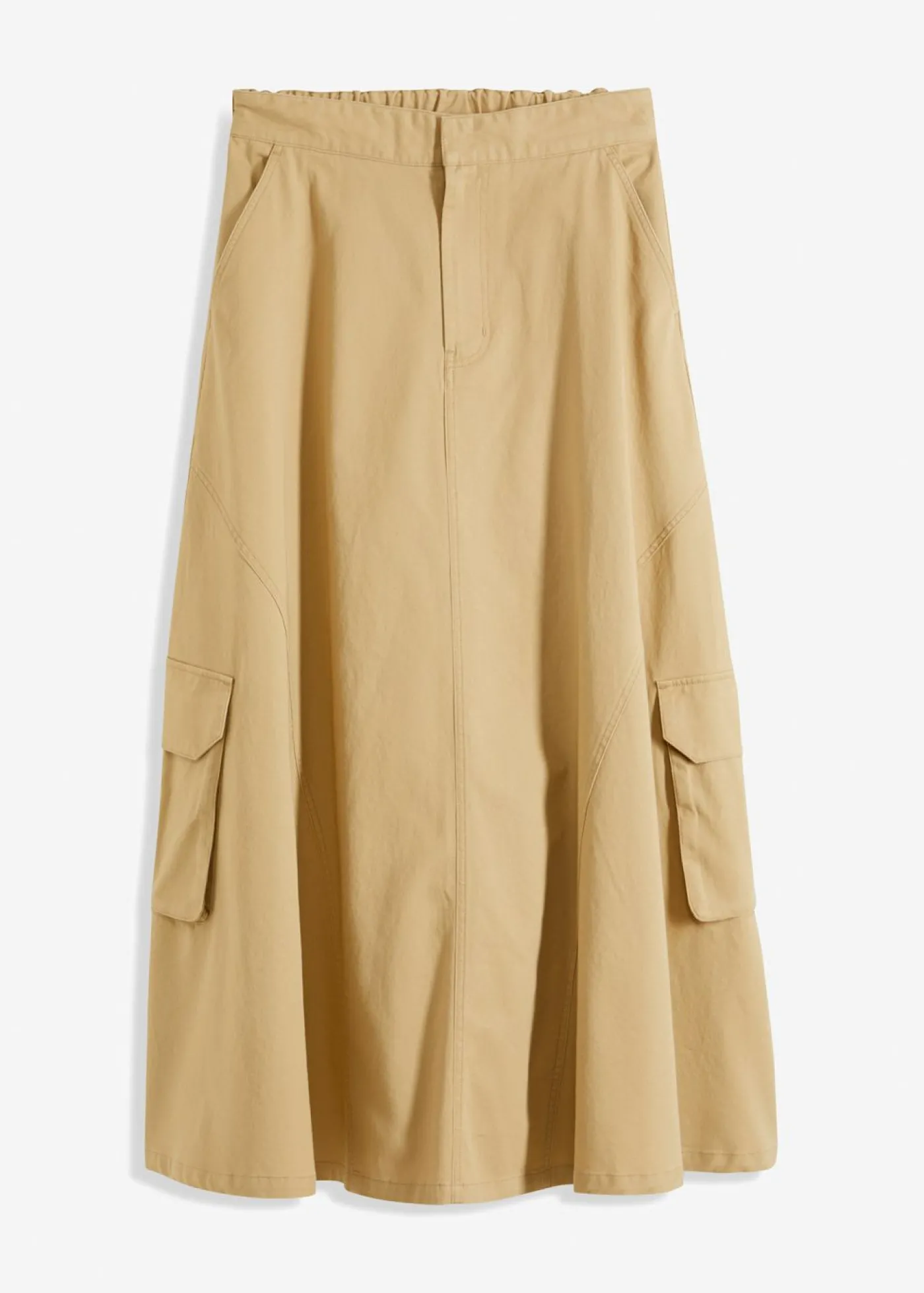 bonprix bonprix Falda tipo cargo de algodón puro Beige verdoso Discount