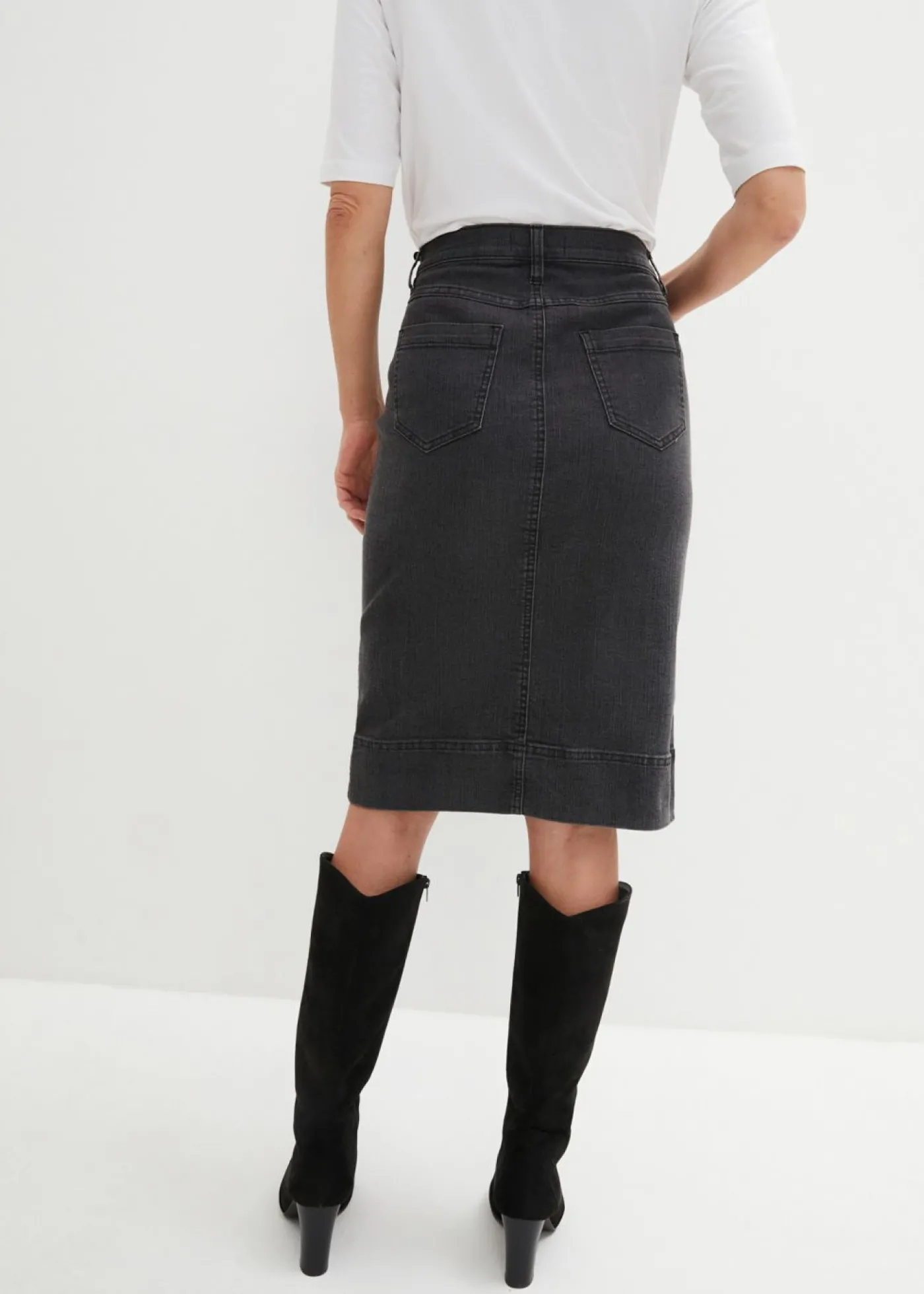 bonprix bonprix Falda vaquera Negro denim Outlet