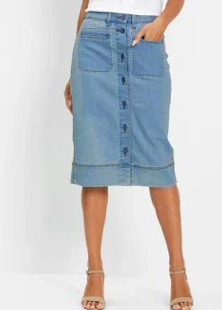 bonprix bonprix Falda vaquera azul blanqueado Sale