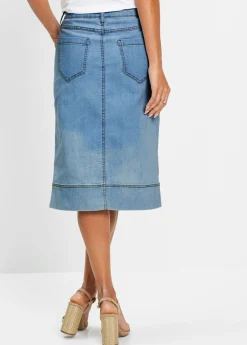 bonprix bonprix Falda vaquera azul blanqueado Sale
