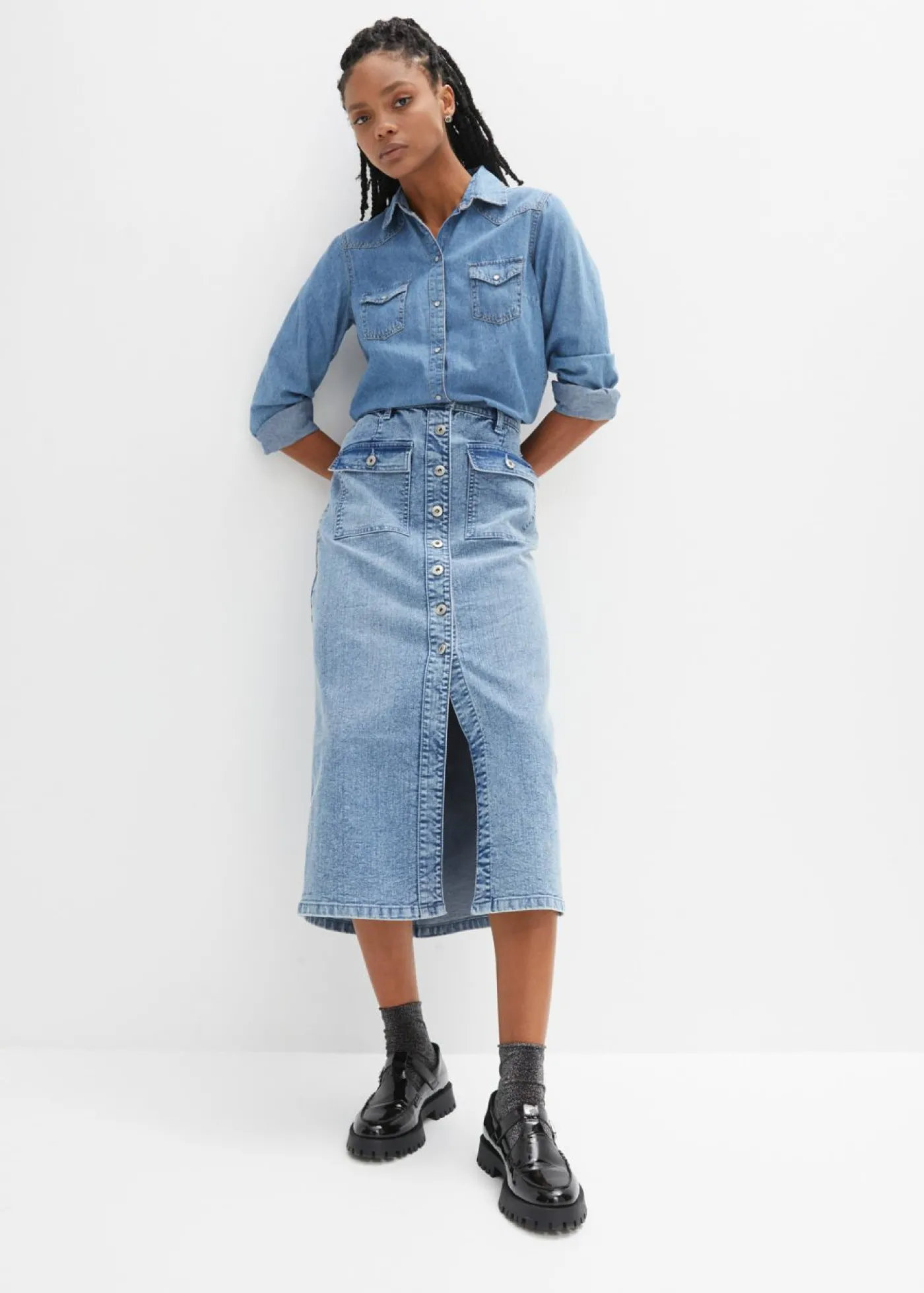 bonprix bonprix Falda vaquera Denim claro Best