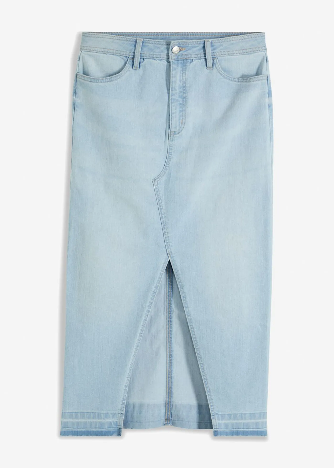 bonprix bonprix Falda vaquera con abertura Denim hielo Online