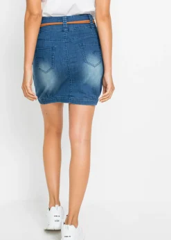 bonprix bonprix Falda vaquera con cinturón Denim Outlet