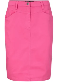 bonprix bonprix Falda vaquera elástica rosa azalea Online