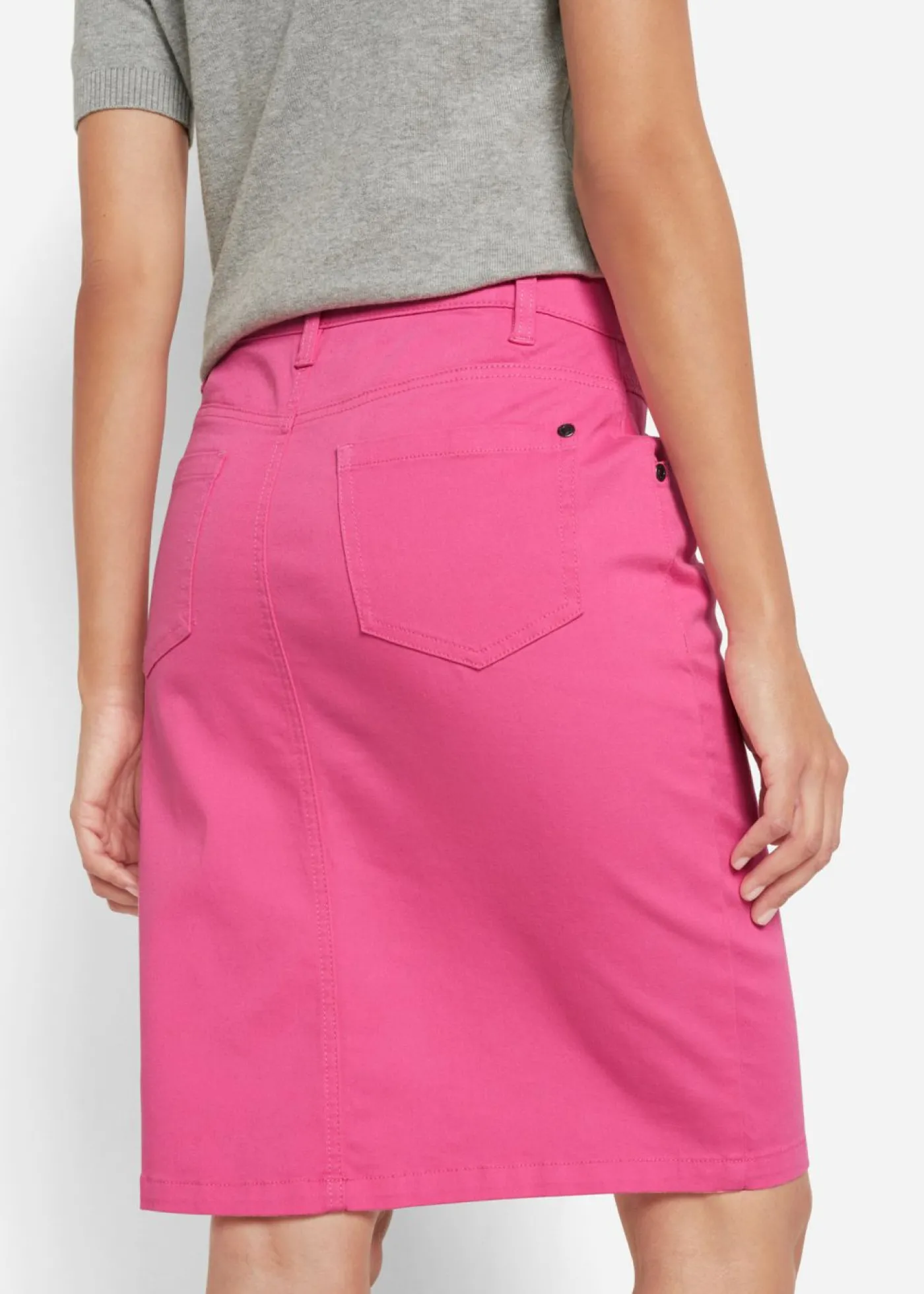 bonprix bonprix Falda vaquera elástica rosa azalea Online