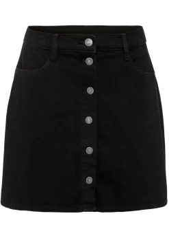 bonprix bonprix Falda vaquera elástica Negro vaquero