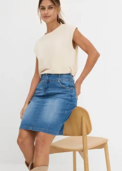 bonprix bonprix Falda vaquera elástica Azul piedra usado