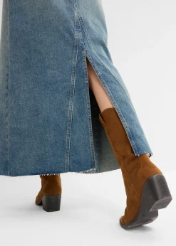 bonprix bonprix Falda vaquera larga de talle medio azul claro denim Best