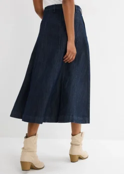 bonprix bonprix Falda vaquera midi Azul oscuro denim Discount