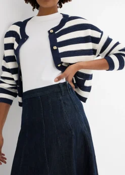 bonprix bonprix Falda vaquera midi Azul oscuro denim Discount