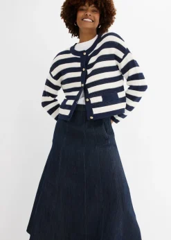 bonprix bonprix Falda vaquera midi Azul oscuro denim Discount