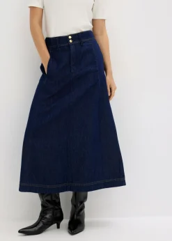 bonprix bonprix Falda vaquera midi Azul oscuro denim Best